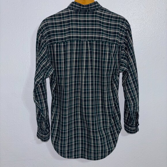 Eddie Bauer Green Plaid 100% Cotton Button Down Shirt Men’s Small Long Sleeve - Picture 4 of 12